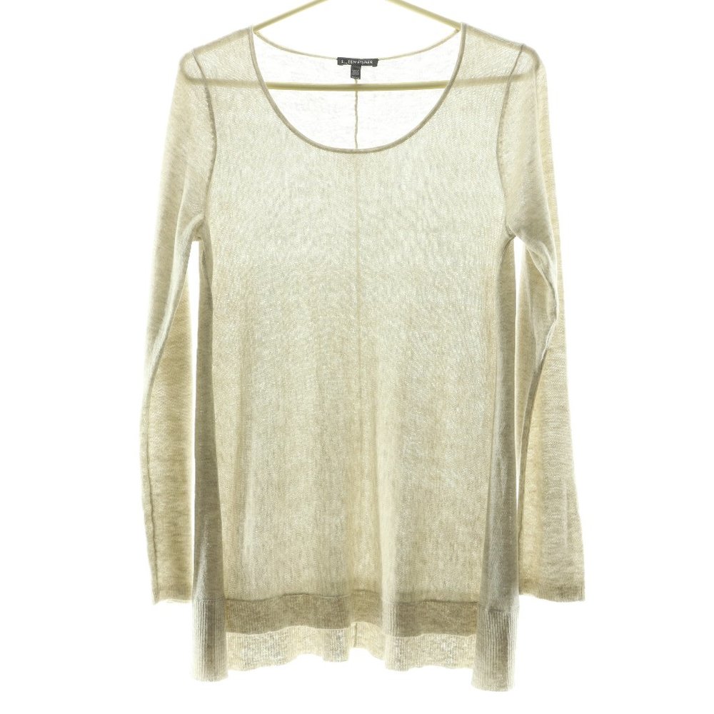 Eileen Fisher Tunic • Wool Alpaca Blend • Size XS/TP • Long Sleeve Creamy Taupe